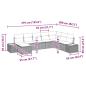 Preview: 8-teiliges Garten Sofa Set mit Kissen Grau Poly Rattan Akazie