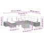 Preview: 9-teiliges Garten Sofa Set mit Kissen Schwarz Poly Rattan Akazie