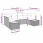 Preview: 6-teiliges Garten Sofa Set mit Kissen Schwarz Poly Rattan Akazie
