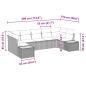 Preview: 7-teiliges Gartensofa Set mit Kissen Grau Poly Rattan Akazie