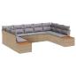 Preview: Garten-Sofa Set mit 9 Teilen in Beige Poly Rattan