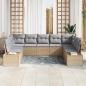 Preview: Garten-Sofa Set mit 9 Teilen in Beige Poly Rattan