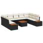 Preview: Gartensofa-set mit Kissen 10 pcs Schwarz Poly Rattan