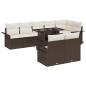 Preview: 9-teiliges Garten Sofa Set mit Kissen Braun Poly Rattan