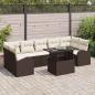 Preview: ARDEBO.de - 8-teiliges Garten-Sofa-Set mit Kissen Braun Poly-Rattan