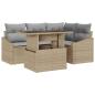 Preview: 5 teiliges Garten Sofa Set mit Kissen beige Poly Rattan