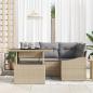 Preview: 5 teiliges Garten Sofa Set mit Kissen beige Poly Rattan
