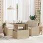Preview: ARDEBO.de - 5-Teiliges Garten-Sofa-Set mit Kissen Beige Poly-Rattan