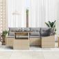 Preview: 6-teiliges Garten Sofa Set mit Kissen Beige Poly Rattan