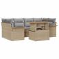Preview: Garten-Sofa-Set 7 stk. Beige und Hellgrau
