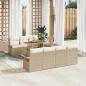Preview: ARDEBO.de - 8-teiliges Garten Sofa Set mit Kissen Beige Poly Rattan Akazie