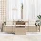 Preview: 5-teiliges Garten Esstisch Set mit Kissen Beige Poly Rattan Akazie