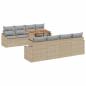 Preview: 9-teiliges Garten-Esszimmer Set mit Kissen Beige Poly Rattan Akazie