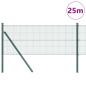 Preview: Geschweißter Drahtzaun mit 13 Pfosten Grün 0.8x25 m Stahl