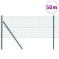 Preview: Schweißdrahtzaun mit 13 Pfosten Grün 0.8x50 m Stahl