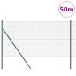 Preview: Geschweißter Drahtzaun mit 13 Pfosten Grün 1.2x50 m Stahl