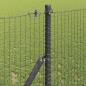 Preview: Schweißdrahtzaun mit 7 Pfosten grau 1,2x10 m Stahl