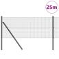 Preview: Geschweißter Drahtzaun mit 13 Pfosten Grau 0.8x25 m Stahl