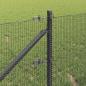 Preview: Schweißeisenzaun mit 7 Spike-Posts Grau 0.4 x 10 m Stahl
