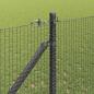Preview: Geschweißter Drahtzaun mit 7 Spitzenpfosten Grau 1,2x10 m Stahl