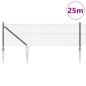 Preview: Schweißdrahtzaun mit 13 Spike-Posts Grau 0.6x25 m Stahl