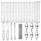 Preview: Gepulster Drahtzaun mit 13 Flanschen Pfosten 0.4x50 m Galvanisierter Stahl