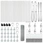Preview: Gepulster Drahtzaun mit 13 Flanschen Pfosten 0.4x50 m Galvanisierter Stahl