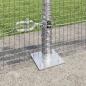 Preview: Schweißdrahtzaun mit 13 Flanschpfosten 0.4x50 m Galvanisierter Stahl