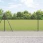 Preview: ARDEBO.de - Geschweißter Drahtzaun mit 7 Flanschpfosten Grau 1,2x10 m Stahl