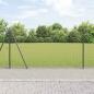 Preview: ARDEBO.de - Schweissdrahtzaun mit 7 Flanschpfosten Grau 1,2x10 m Stahl