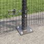 Preview: Welded Wire Fence mit 13 Flanschpfosten Grau 0.8x25 m Stahl
