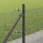 Preview: Geschweißter Drahtzaun mit 7 Flanschpfosten Grau 0.6x100 m Stahl