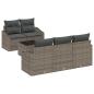 Preview: 6-teiliges Garten Sofa Set mit Kissen Grau Poly Rattan