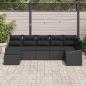 Preview: 7-Teiliges Garten Essset mit Kissen Schwarz Poly Rattan