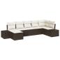 Preview: 7-teiliges Garten-Sofa-Set mit Kissen Braun Poly-Rattan