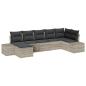 Preview: 7-teiliges Garten-Sofa-Set mit Kissen Hellgrau Poly Rattan