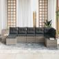 Preview: 7-teiliges Garten-Sofa-Set mit Kissen Hellgrau Poly Rattan