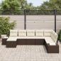 Preview: 8-teiliges Garten Sofa Set mit Kissen Braun Poly Rattan