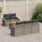 Preview: Garten Sofa Set mit Kissen Grau Poly Rattan Akazie