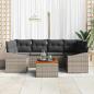 Preview: 7-teiliges Garten-Sofa-Set mit Kissen Grau Poly-Rattan Akazie