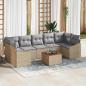 Preview: ARDEBO.de - 8-teiliges Garten Sofa Set mit Kissen Beige Poly Rattan Akazie