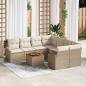 Preview: ARDEBO.de - 9-teiliges Garten-Sofa-Set mit Kissen Beige Poly-Rattan Akazie