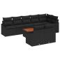 Preview: ARDEBO.de - 9-teiliges Garten Sofaset mit Kissen ? Schwarz, Poly-Rattan, Akazie