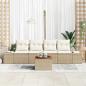 Preview: 5-teiliges Garten-Sofa-Set mit Kissen Beige Poly Rattan Akazie