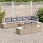 Preview: 9-teiliges Garten-Sofa-Set mit Kissen Beige Poly-Rattan Akazie