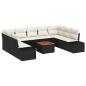 Preview: 10-teiliges Garten-Sofa-Set mit Kissen Schwarz Poly-Rattan Akazie