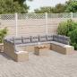 Preview: 11-teilige Garten Sofa Set mit Kissen Beige Poly Rattan Akazie