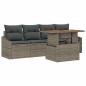 Preview: 5-teiliges Gartensofa-Set mit Kissen Grau Poly Rattan
