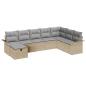 Preview: 8-teiliges Garten Sofa Set mit Kissen Beiges Poly Rattan