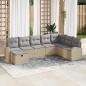 Preview: ARDEBO.de - 8-teiliges Garten-Sofa-Set mit Kissen Beige Poly-Rattan